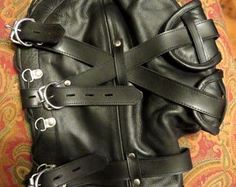 Leather Hood: Blindfold, Cosplay, costume, prop Unisex 30310