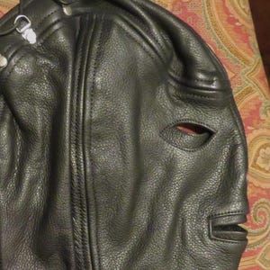 Leather Hood: Cosplay Costume, Eye & Mouth Opening Handcrafted