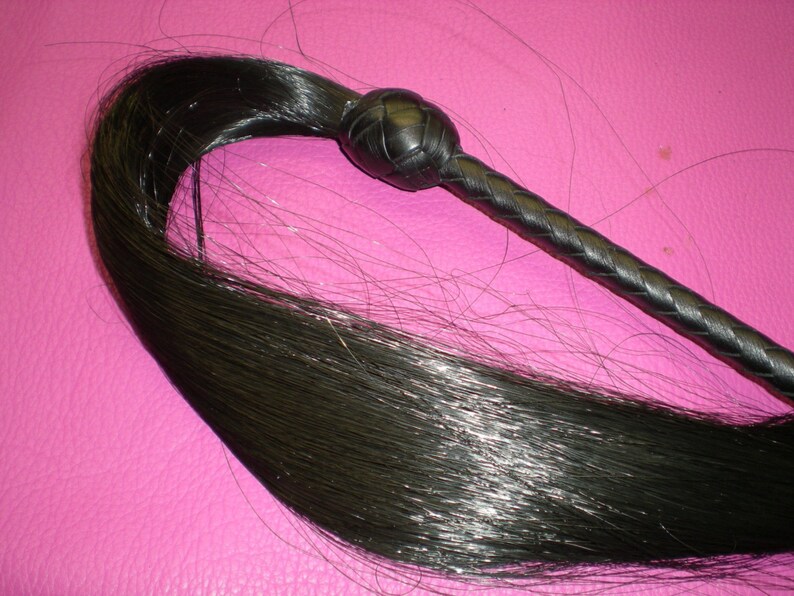 Leather Riding Crop 36 Leather & Horse Hair Crop Whip, Black Flogger