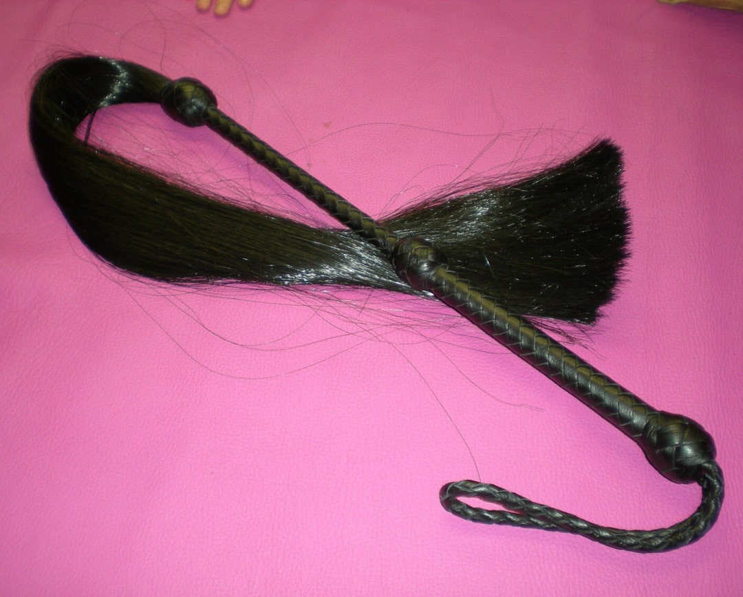 Leather Riding Crop 36 Leather & Horse Hair Crop Whip, Black Flogger