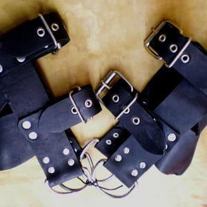 MATURE Leather Suspension Boots, Restraint Bondage Boots Unisex, Hand crafted USA  ***SPECIAL***