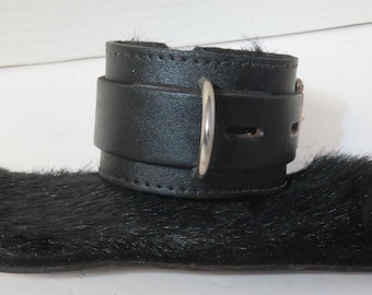 Leather Wrist Cuffs:  Wraparound Cuffs, Goth, Punk, Cosplay, Costume, Hand crafted USA