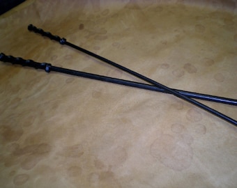 Riding Cane, 27" Spiral Handle 1/4", Black, Unbreakable  Handcrafted
