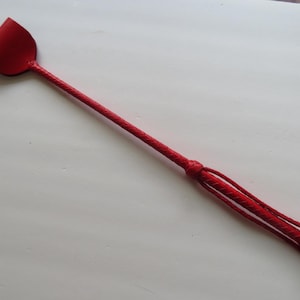 Leather Riding Crop with Slapper: 21&quot; Braided Handle Crop Hand Crafted