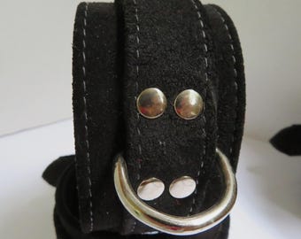 Suede Wrist Cuffs, Adjustable Locking Straps, USA Handcrafted