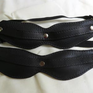 Leather Cats Eye Blindfold: Padded, Sleep Mask, Handmade in USA