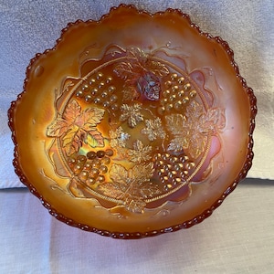 Carnival Glass footed bowl