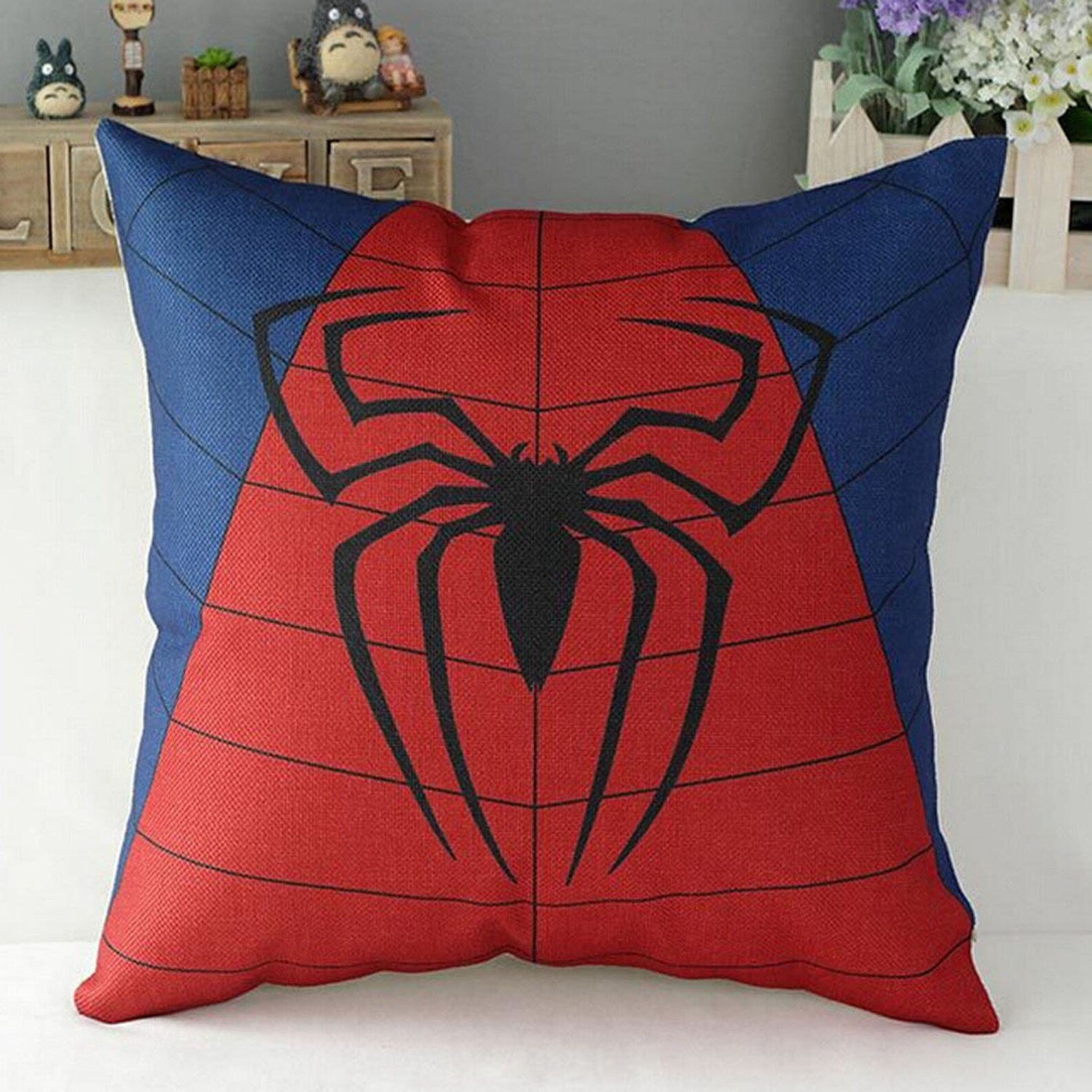 Spiderman Pillow 17 X 17 Spider Man Dream Cotton Linen Etsy