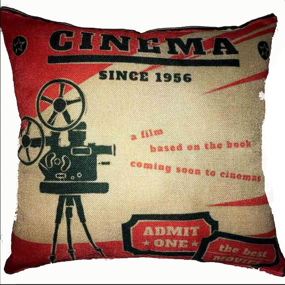 Cinema Movie Theater 17 X 17 Movie Theater Theme Room Pillow Etsy