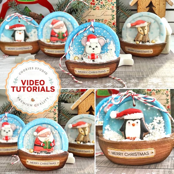 Christmas characters 3D. Cookie decorating class. Step-by-step video tutorial