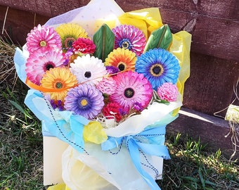 Gerberas and Carnations cookie decorating class. Step-by-step video tutorial