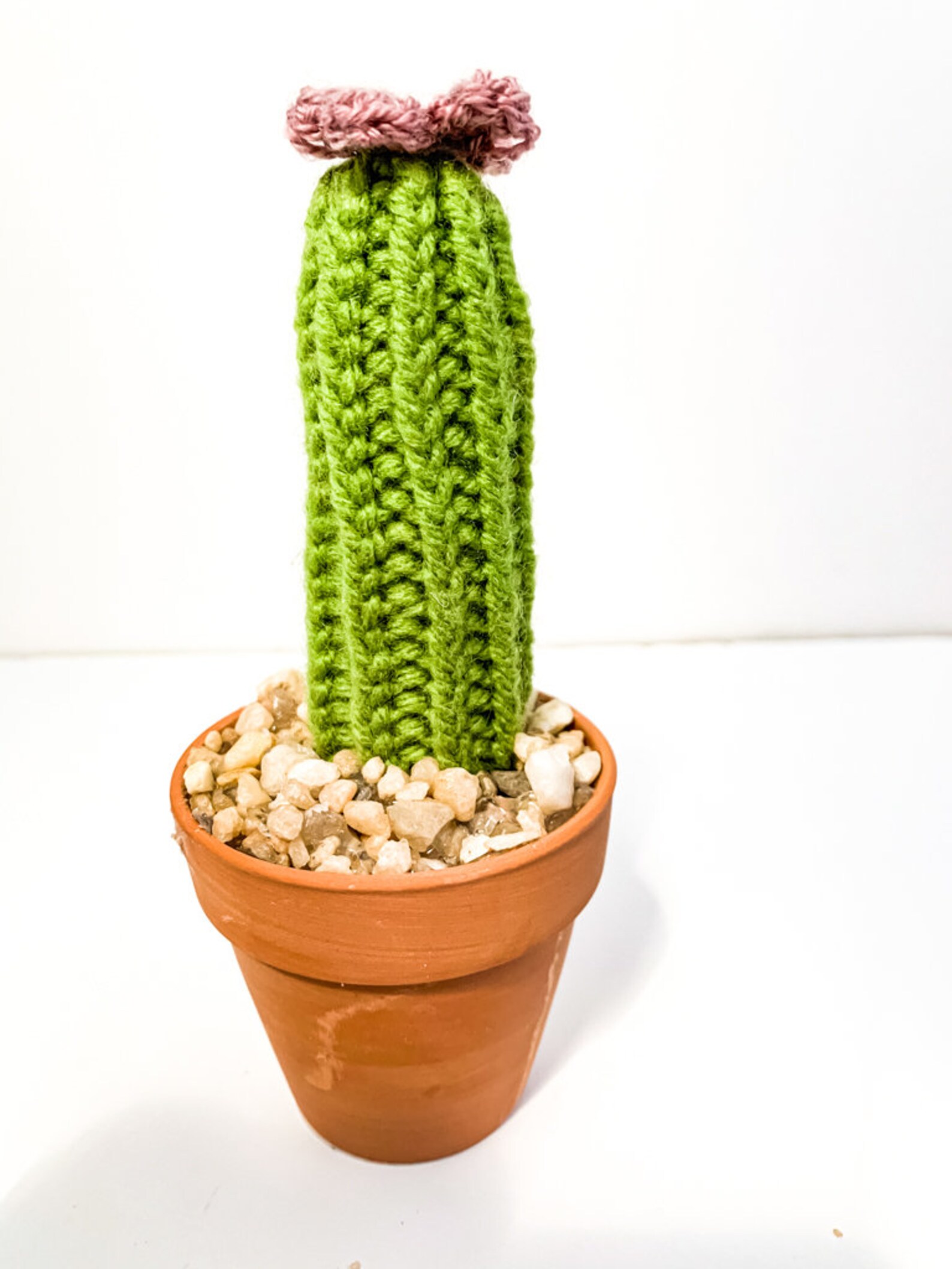 Knit Cactus // Pencil Cactus Knit Cactus Plant with Purple Etsy