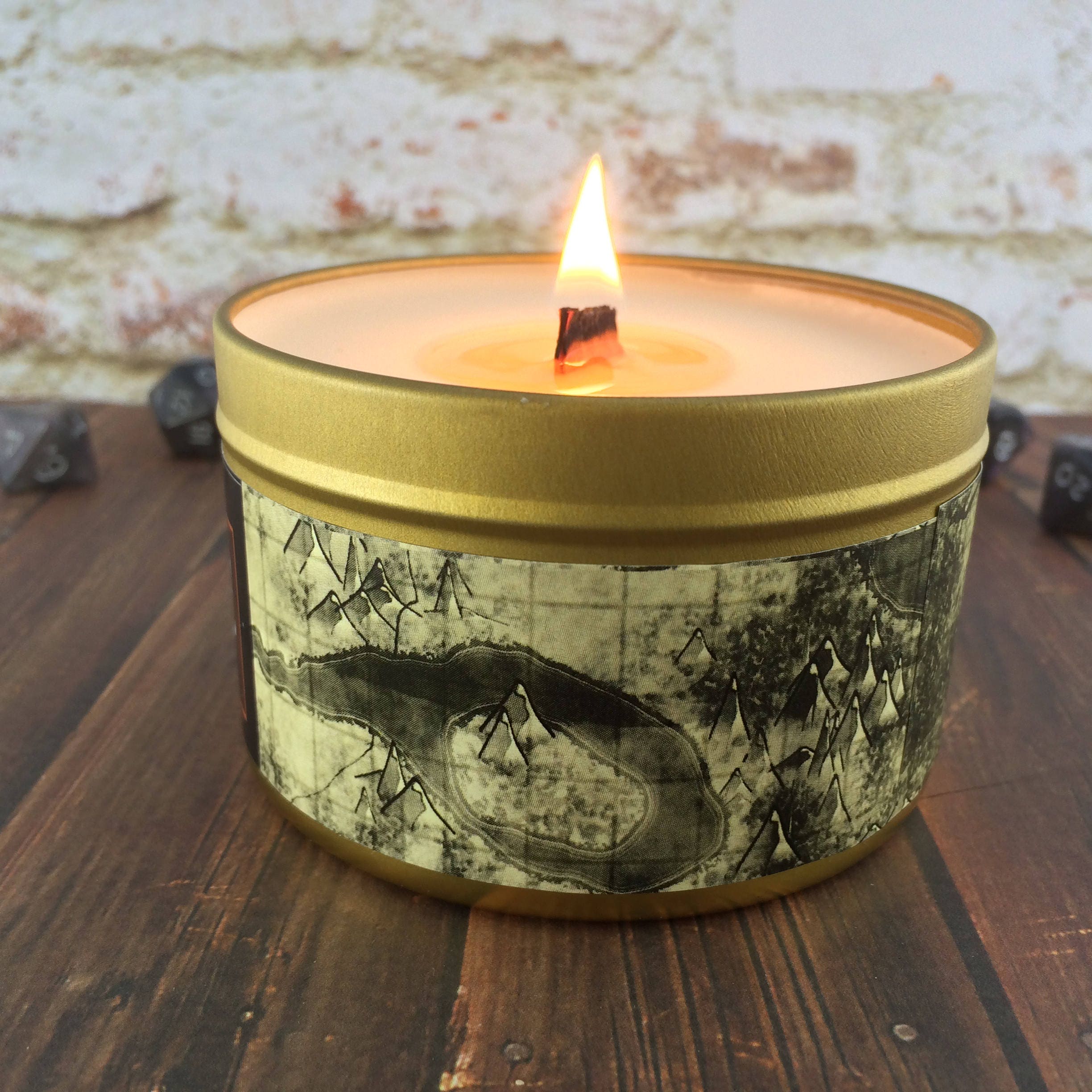 VULCAN Candle Wood Wick 100 Soy Gold Tin 4 Oz Star Etsy