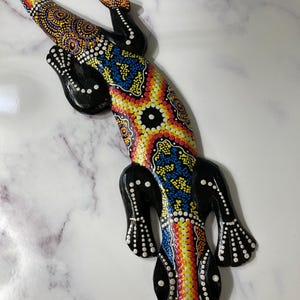 Black Salamander hand painted bright colors