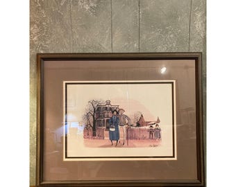 Litografía firmada y numerada de P Buckley Moss, "Sunday Best", de 1986, enmarcada. Arte popular.