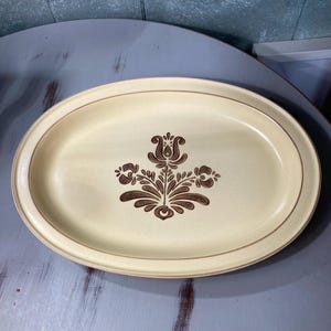 Pfaltzgraff Platter or Serving tray Cream and Brown Vintage