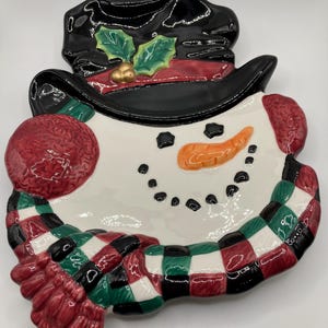 Fitz and Floyd Snowman decorative plate