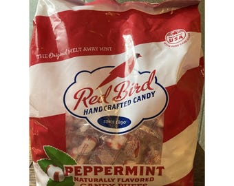 Caramelos de menta Red Bird Peppermint Candy Puffs, bolsa de 46 oz, mentas derretidas