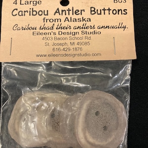 Caribou Antler Buttons from Alaska 4 Large