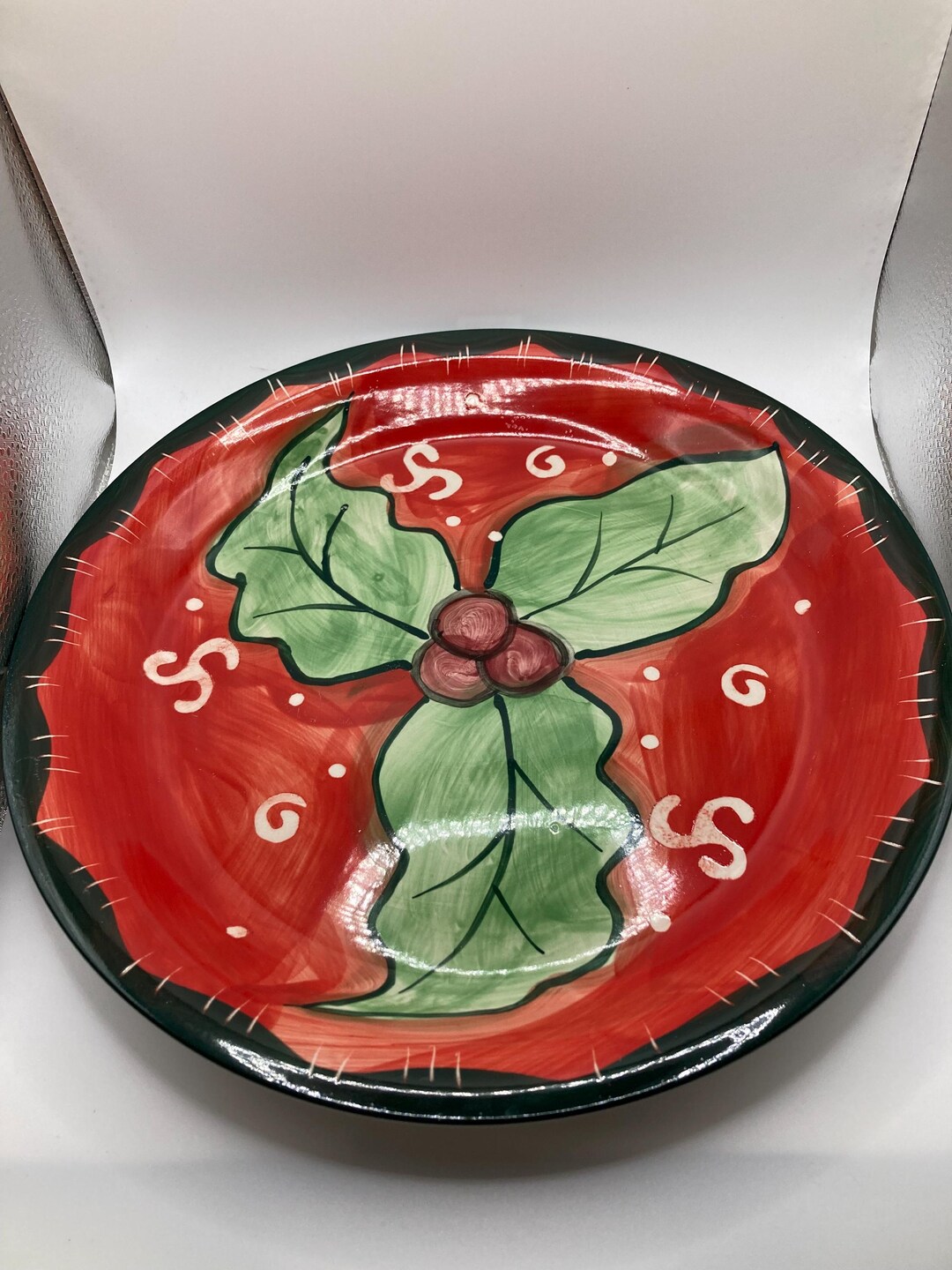 ヒイラギのクリスマスプレート - Etsy 日本