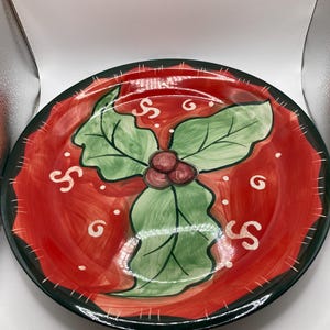 Holly Christmas plate