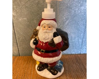 Vintage Ceramic Santa Claus Soap Lotion Dispenser Christmas Holiday Decor Pump