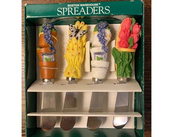 Boston Warehouse Gardening Spreader Set 4 Stainless Steel Vintage 1999 12602