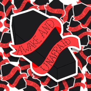 Pegatina de ataúd sin miedo // EMO // IMPERMEABLE