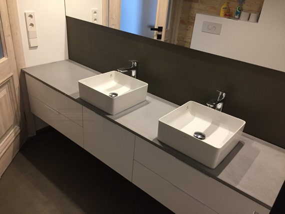 Bathroom Concrete Countertops Handmade Interiordesign Ultra Etsy