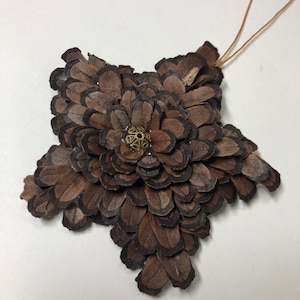 Natural pine cone petal Star ornament