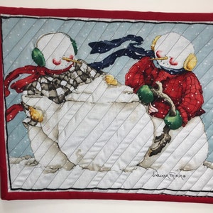 Set of 6 Holiday Snowman Placemats