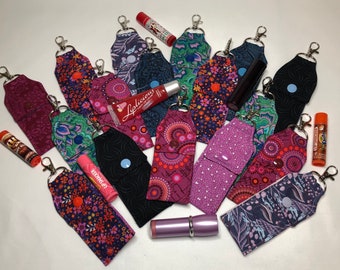 Lipstick Chapstick Holder: Snap Closure, Lobster Clasp