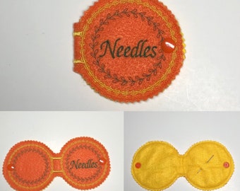 Embroidered felt needle case