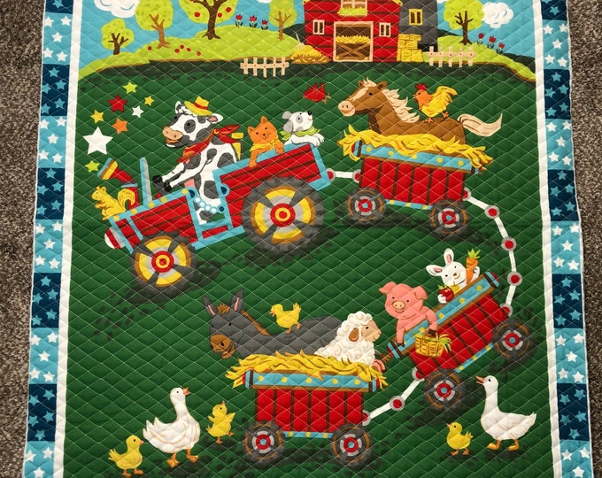 Quilted Baby Blanket Panel unfinished Etsy