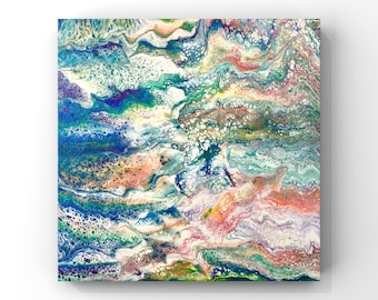 12 x 12 Rainbow Sea Foam Fluid Art Swipe