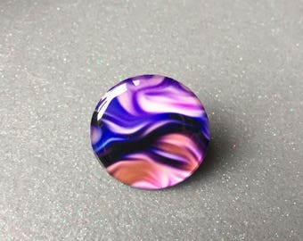 Purple Black Umber Swirl Butterfly Clutch Pin