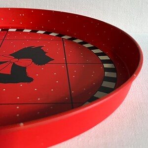 1984 Dept 56 Scottie Dog Metal Tray Red Polka Dot MacKenzie Childs Checkered image 3
