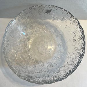 Ciotola in vetro vintage Richard Blenko Starburst Sunburst firmata 9-5/8"