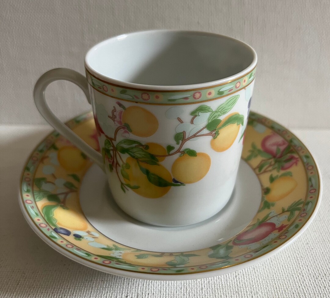 Vintage Haviland Limoges Garden of Eden Demitasse Cup Saucer Fruit