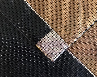 Vintage Whiting Davis Metal Mesh Purse Clutch Chain Strap Silver Gold Black