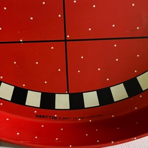 1984 Dept 56 Scottie Dog Metal Tray Red Polka Dot MacKenzie Childs Checkered image 5