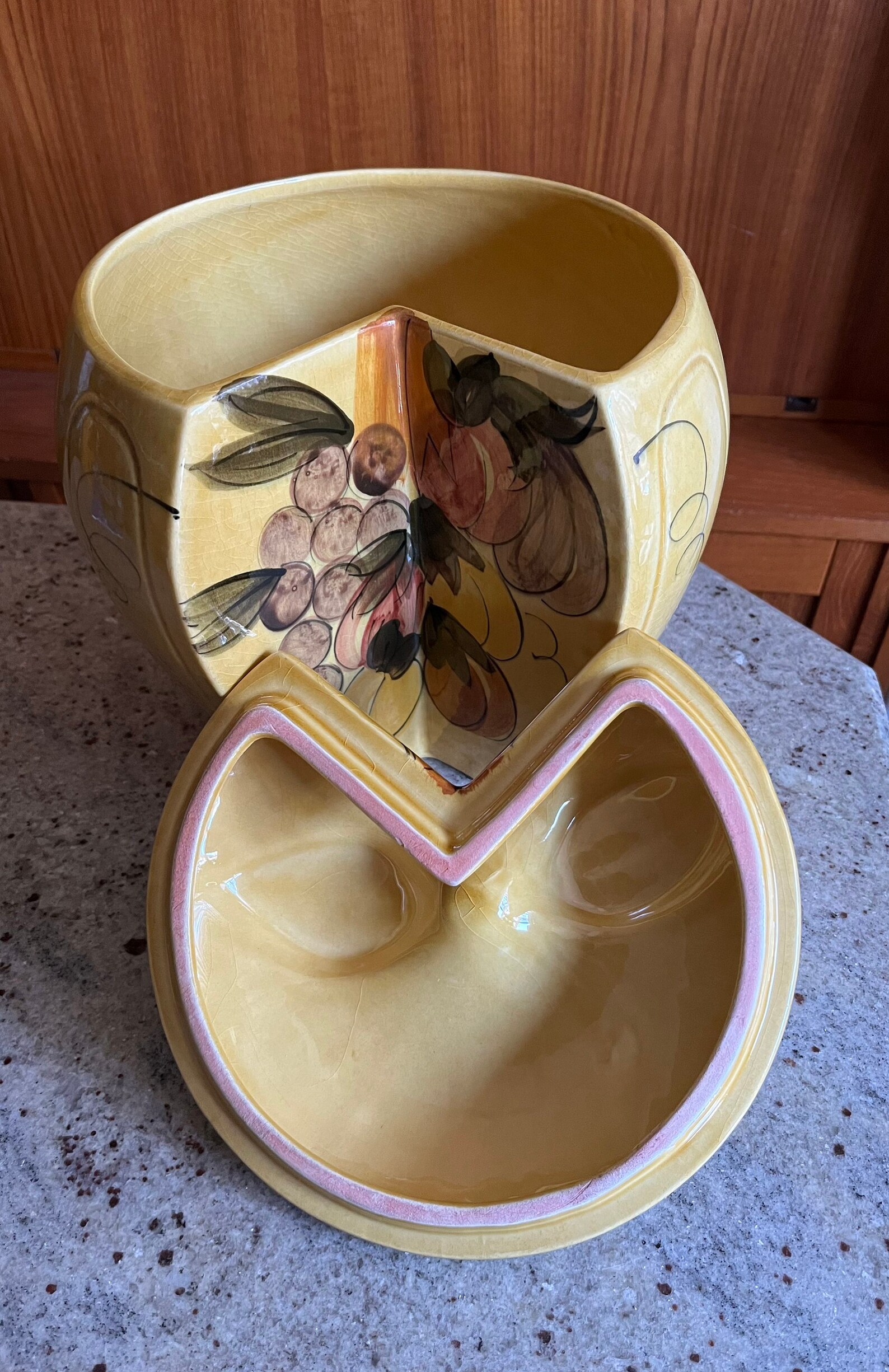 Vintage Los Angeles Potteries Cookie Jar Yellow Apple Etsy