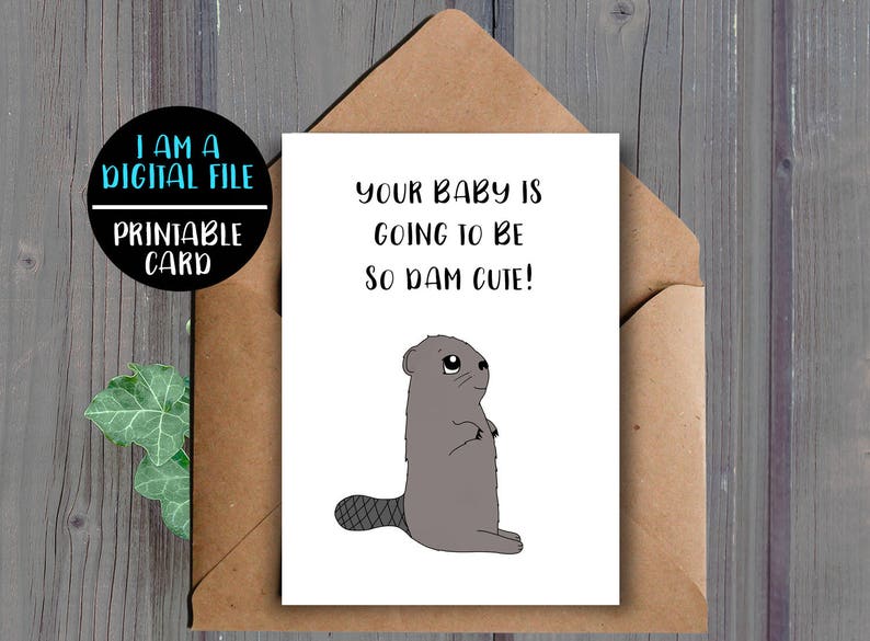 DIGITAL DOWNLOAD Funny Baby Card Pun Funny Baby Shower Etsy