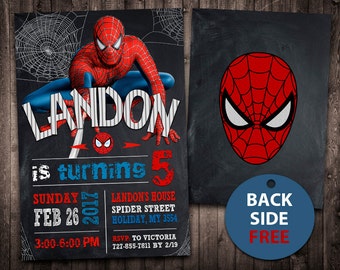Spiderman Invitation Etsy