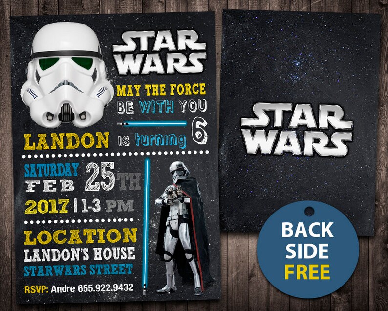 star wars invitation card