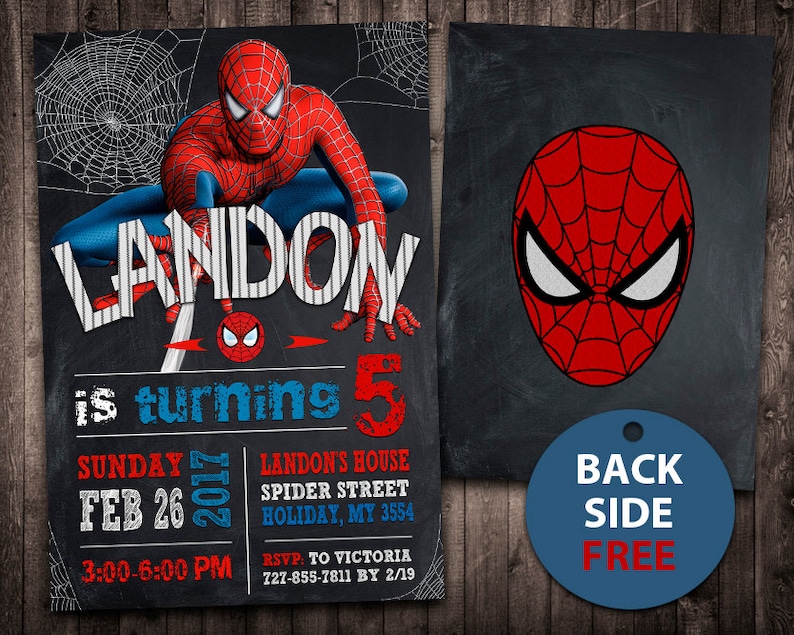 Spiderman Invitation Spiderman Birthday Invitation Etsy