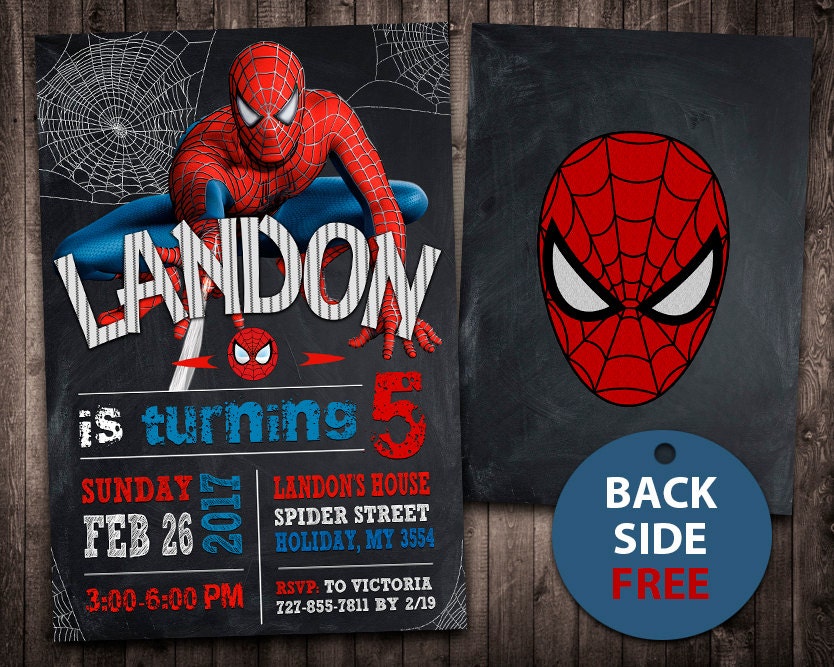 Spiderman Invitation Spiderman Birthday Invitation