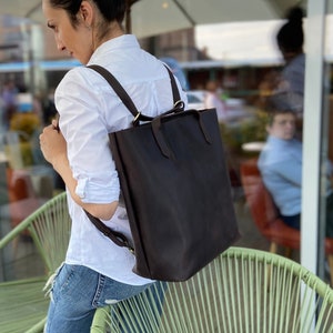 Monogrammed Striped Convertible Backpack Purse - Brown/Tan – The Society  Marketplace