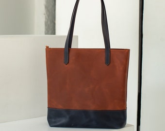 LEATHER TOTE BAG for women,handmade handbag, women shoulder bag, genuine leather handbag, laptop tote bag for women