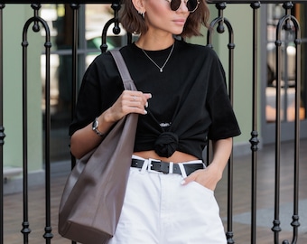 Handmade Leather Boho Hobo Bag: Bohemian Shoulder Tote